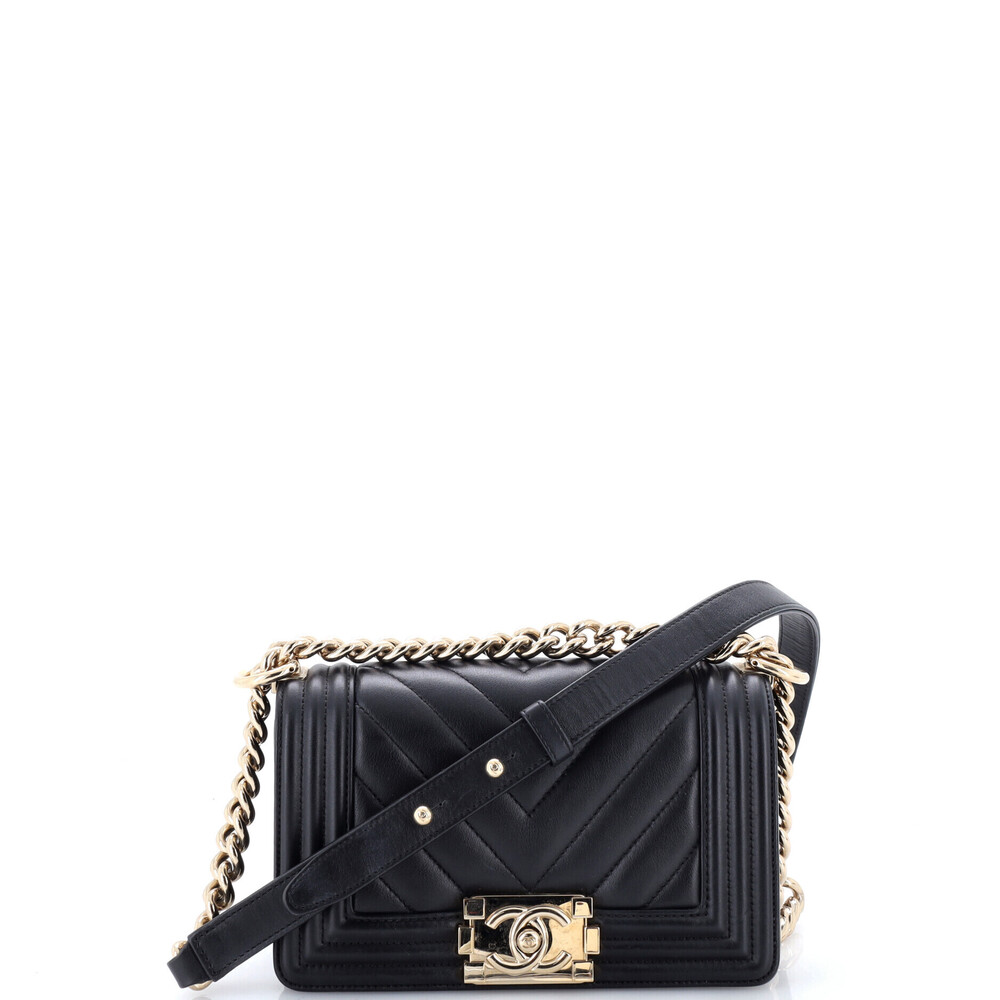 Chanel Small Boy Flap Bag Chevron Calfskin
